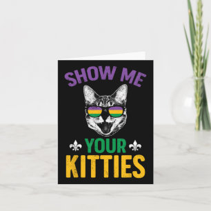 Show mij Uw Katten Funny Mardi Gras Carnival Adu Kaart
