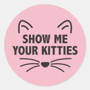 Show mij Uw Katten - Klassieke ronde sticker (roze