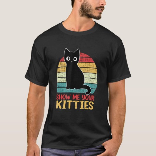 Show mij Uw Katten  Retro Style Cat mam D T-shirt (Voorkant)