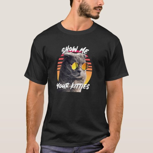 Show mij Uw Katten Schots zonnebrillen Kat T-shirt (Voorkant)