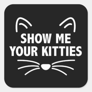Show mij Uw Katten - Vierkante Stickers, glanzend Sticker
