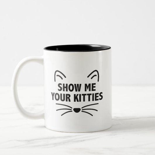 Show mij Uw Katten - Zwarte 11 oz tweetone Mok (Links)