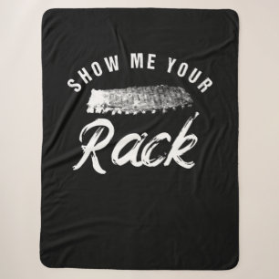 Show mij Uw Rack   Funny Smoked BBQ Ribs Lover Sherpa Deken