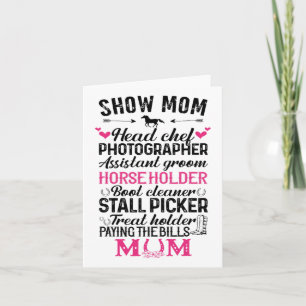 Show Mom Hoofd Chef Fotograaf Instant Groom Horse Kaart