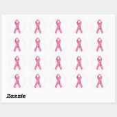 Show Ondersteuning Borstkanker Awareness Roze Lint Ronde Sticker (Vel)