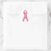 Show Ondersteuning Borstkanker Awareness Roze Lint Ronde Sticker (Tas)
