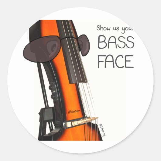 Show ons uw Bass Face! - Sterry-Cartoons Ronde Sticker (Voorkant)