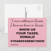 Show ons uw belastingen Trump verzet Briefkaart (Voorkant / Achterkant)