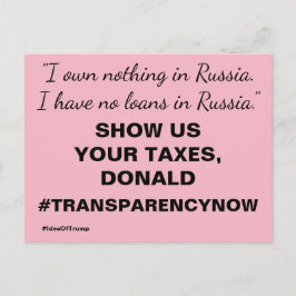 Show ons uw belastingen Trump verzet Briefkaart