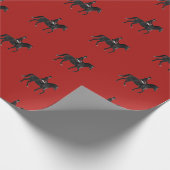 Show Paarden en roer met rode achtergrond Cadeaupapier (Hoek)