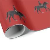 Show Paarden en roer met rode achtergrond Cadeaupapier (Rol Hoek)