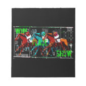 show paardenrennen winnen notitieblok (Voorkant)