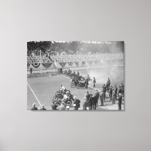 Show politie — Begin motorrijwiel Canvas Afdruk