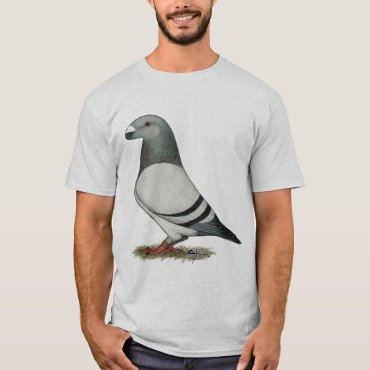 Show Racer Blue Bar Pigeon T-shirt (Voorkant)