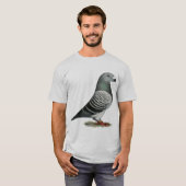 Show Racer Blue Checker Pigeon T-shirt (Voorkant volledig)