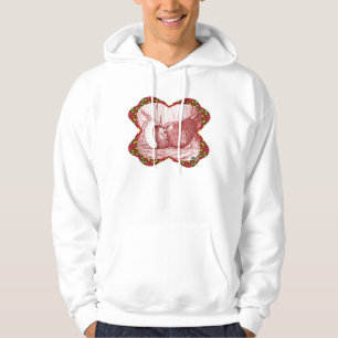 Show racers in rood hoodie