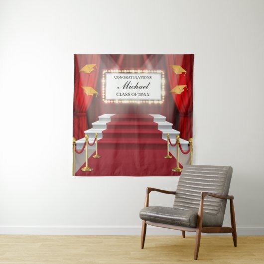  Show Red Carpet  Graduation Backdrop banner Wandkleed (In situ)