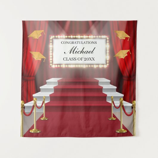  Show Red Carpet  Graduation Backdrop banner Wandkleed (Voorkant)