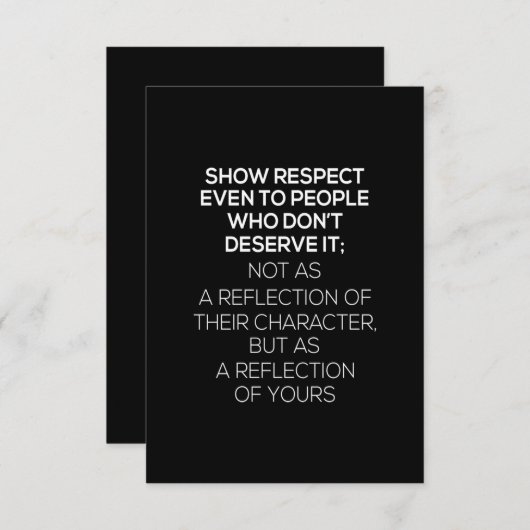 show respect zelfs voor mensen die het niet verdie bedankkaart (Voorkant / Achterkant)