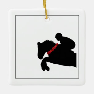 Show Rider Text Jumper Red Roses Keramisch Ornament