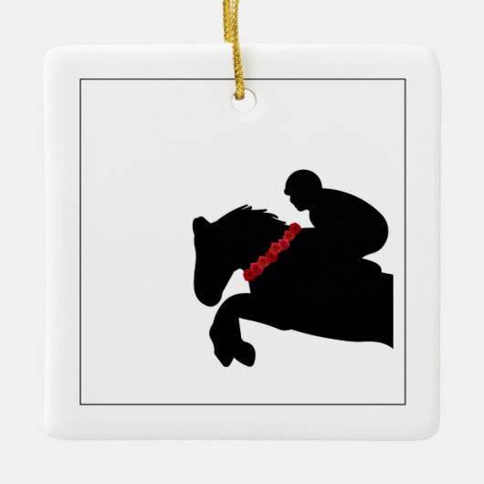 Show Rider Text Jumper Red Roses Keramisch Ornament (Voorkant)