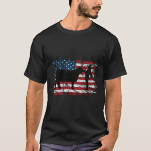 Show Rundvee Amerikaans Patriottisch Vlag Fun Catt T-shirt