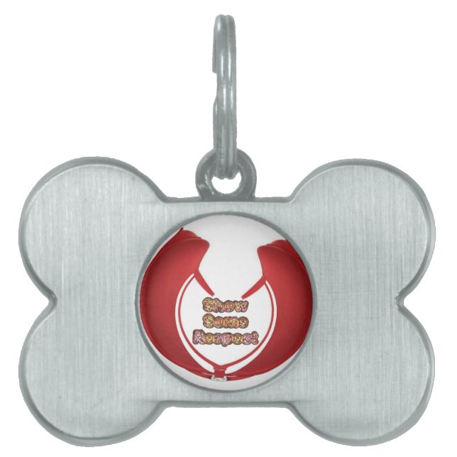 Show sommige respecteren art print huisdieren naamplaatje (voorkant)