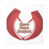 Show sommige respecteren art print notitieblok (Voorkant)