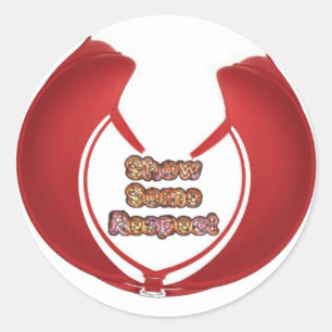 Show sommige respecteren art print ronde sticker