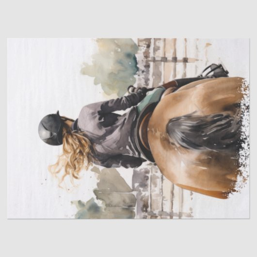 Show springen eventing paard decoupage tissuepapier (Voorkant)