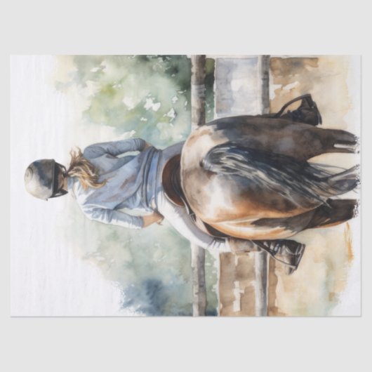 Show springen eventing paard decoupage tissuepapier (Voorkant)