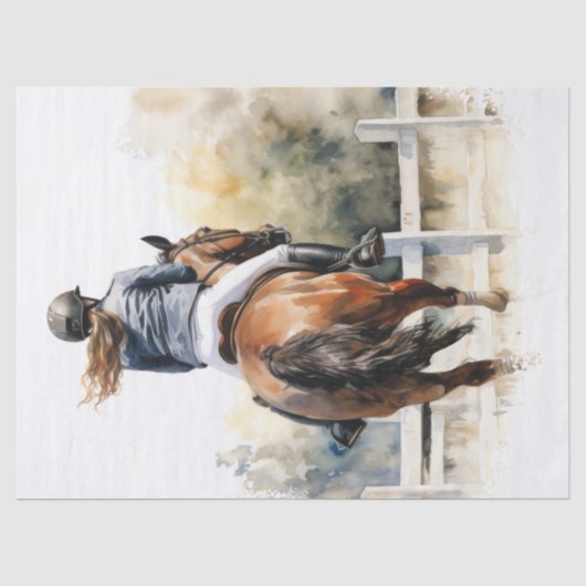 Show springen eventing paard decoupage tissuepapier (Voorkant)