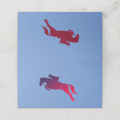 Show springer het opruimen van een obstakel. Plaat Plaatskaartje (Buitenkant ongevouwen)