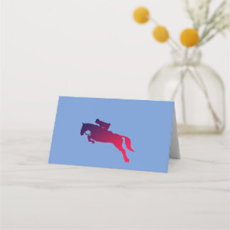 Show springer het opruimen van een obstakel. Plaat Plaatskaartje