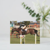 Show springpaard en rijder 2 briefkaart (Staand voorkant)