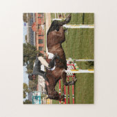 Show springpaard en rijder 2 legpuzzel (Verticaal)