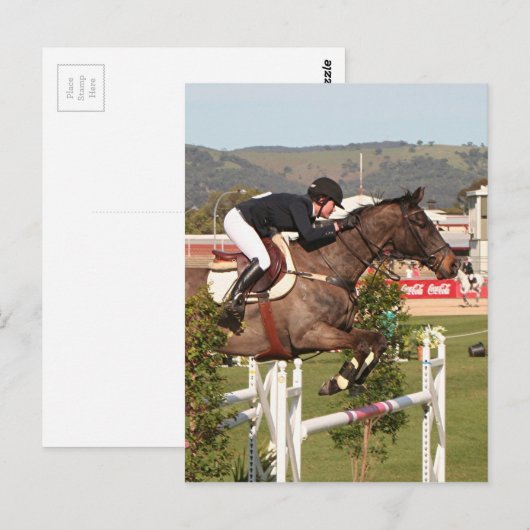 Show springpaard en rijder briefkaart (Voorkant / Achterkant)