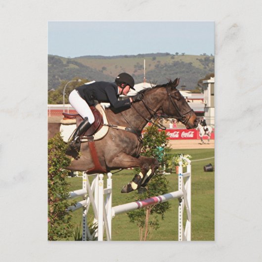 Show springpaard en rijder briefkaart (Voorkant)