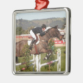 Show springpaard en rijder metalen ornament (Links)