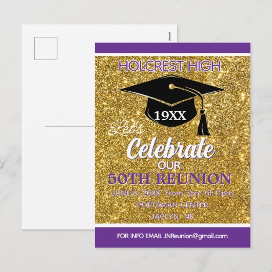 Show stopper Class Reunion invitation post card Feestdagenkaart (Voorkant / Achterkant)