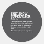 Show Supervisor A Problem Solving Expert Who Fixes Ronde Sticker (Voorkant)