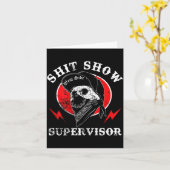 Show Supervisor Cool Boy Skull Sarcastic Work Humo Kaart (Gele Bloem)