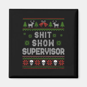 -show Supervisor Kersttrui Funny Ugly Xmas Magneet