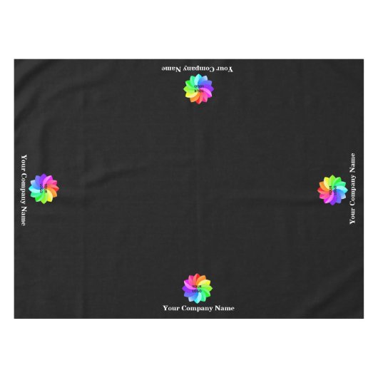 Show Tablecloth Aangepaste Logo Alle zijden zwart Tafelkleed (Voorkant (Horizontaal))