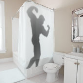 Show Tijd - Funny Bodybuilder Man Silhouette Douchegordijn (In situ)
