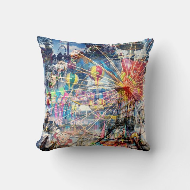 Show Time Decoupage Throw Cushion. Kussen (Voorkant)