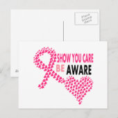 Show U moet zich bewust zijn van borstkanker Briefkaart (Voorkant / Achterkant)