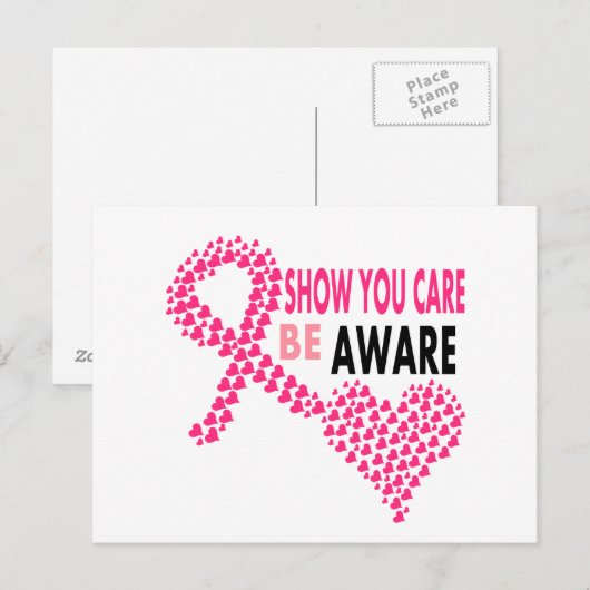 Show U moet zich bewust zijn van borstkanker Briefkaart (Voorkant / Achterkant)