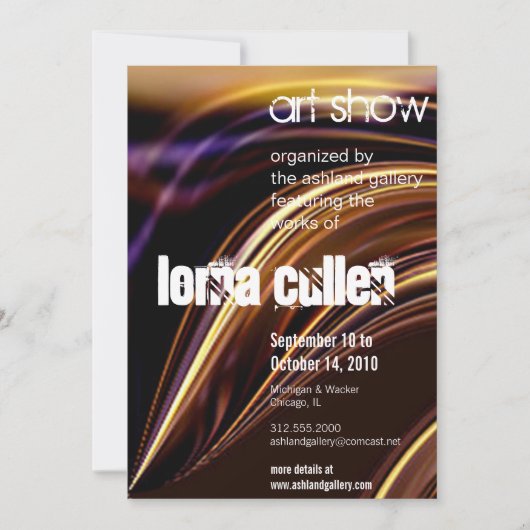 show-uitnodiging voor smeltkunst kaart (Voorkant)