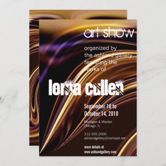 show-uitnodiging voor smeltkunst kaart (Voorkant / Achterkant)